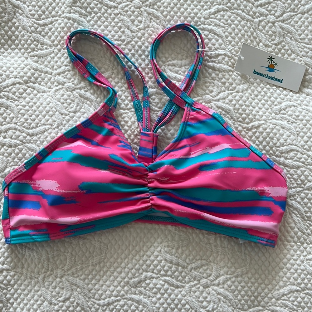 Beachsissi bathing suit top, racerback sz small, NWT